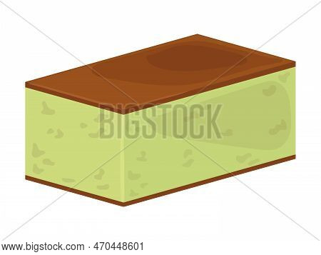 Vector Illustration Of Kasutera Or Castella. Japanese Dessert. Asian Food. Japanese Traditional Gree