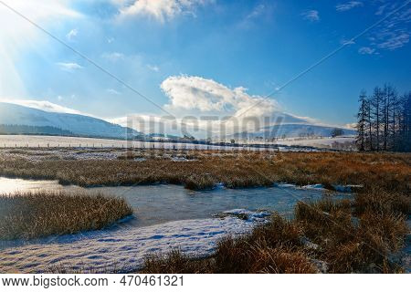 Mynydd Illtud Common In The Brecon Beacons National Park During The Winter Months.