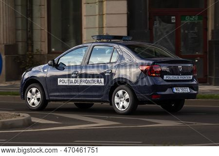 Timisoara, Romania - September 16, 2022: Selective Blur On A Car Of The Romanian Border Police Force