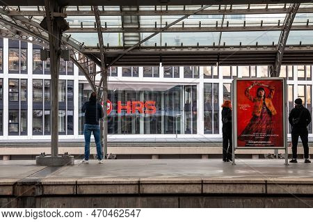 Cologne, Germany - November 6, 2022: Selective Blur On The Hrs Group Logo On Their Main Office In Co
