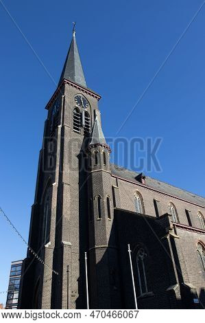 View Of 19th Century St. Lievens Church In Ledeberg In Ghent, Belgium. The Church Is Situated On Led