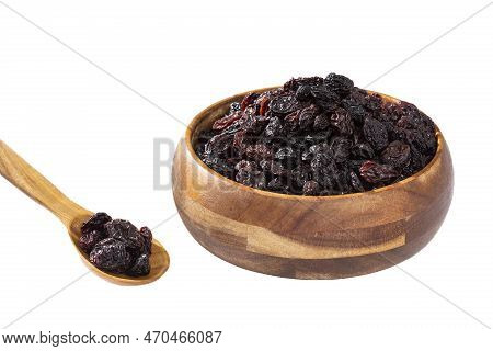 Healthy Food - Nuts Dehydrated Grapes; Photo White Background