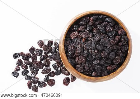 Healthy Food - Nuts Dehydrated Grapes; Photo White Background