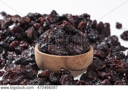 Healthy Food - Nuts Dehydrated Grapes; Photo White Background