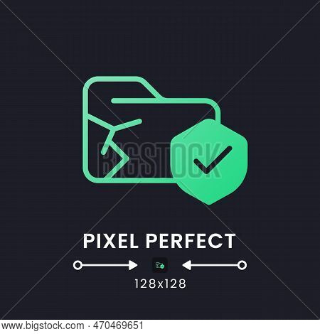 Data Loss Prevention Green Solid Gradient Desktop Icon On Black. Breach Detection. Cyber Security. P