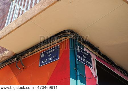 Street Name Indication Luis Navarro In El Cabanyal Neighborhood In Valencia, Spain.