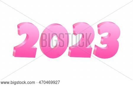 Pink 2023 With 3d Hanging Number. Greeting Concept For 2023 New Year Celebration. Vector
