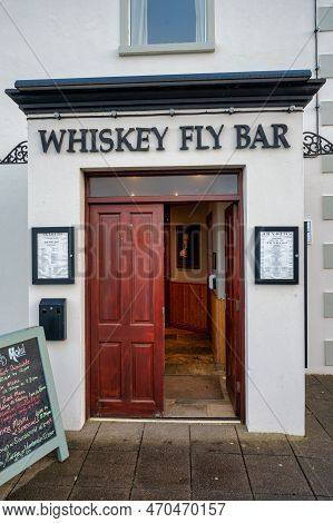 Dunfanaghy, Ireland- January 28, 2023:  The Front Of The Whiskey Fly Bar Which Is Part Of Arnolds Ho