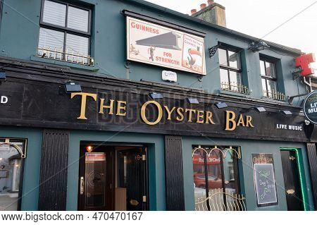 Dunfanaghy, Ireland- January 28, 2023:  The Front Of The Oyster Bar In Dunfanaghy, County Donegal