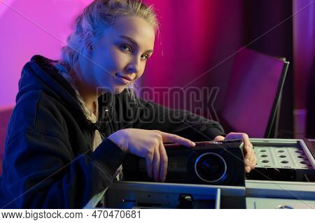 Close-up Of Gamer Girl Installing New Gpu Video Card In Her Gaming Pc