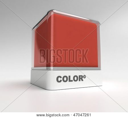 Design block in a burgundy red color