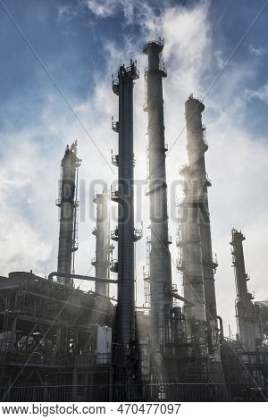 Rotterdam,the Netherlands.0208-2023.lyondellbasell.chemical Plant In Botlek Area ,rotterdam