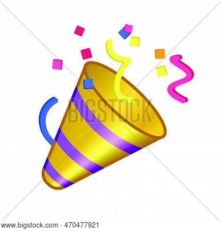 Flapper For Christmas Or Birthday Isolated On White Background. Large Size Of Emoji.