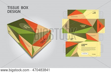 Tissue Box Packaging Design On Polygon Background, Box Mockup, 3d Box, Can Be Use Place Your Text An