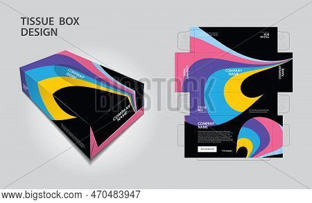 Tissue Box Packaging Design On Geometric Background, Box Mockup, 3d Box, Can Be Use Place Your Text 
