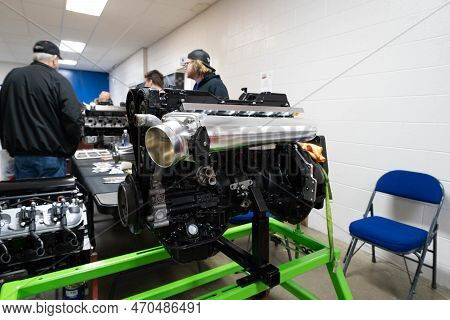 Flint, Michigan -usa- February 10, 2023:  8Th Annual Chrome And Ice Winter Indoor Autoshow At The Do