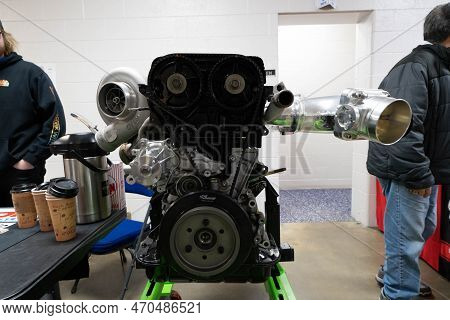 Flint, Michigan -usa- February 10, 2023:  8Th Annual Chrome And Ice Winter Indoor Autoshow At The Do