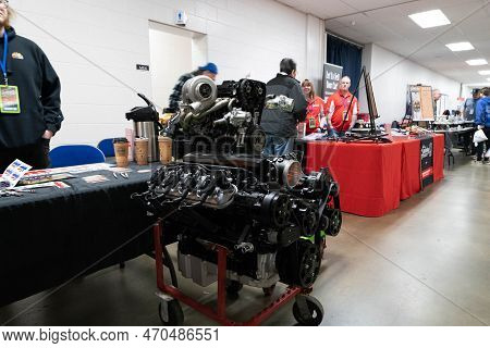 Flint, Michigan -usa- February 10, 2023:  8Th Annual Chrome And Ice Winter Indoor Autoshow At The Do