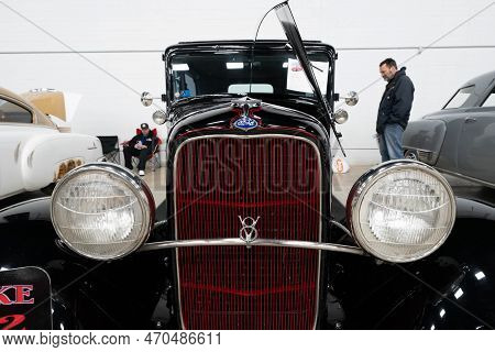 Flint, Michigan -usa- February 10, 2023:  8Th Annual Chrome And Ice Winter Indoor Autoshow At The Do