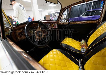 Flint, Michigan -usa- February 10, 2023:  8Th Annual Chrome And Ice Winter Indoor Autoshow At The Do