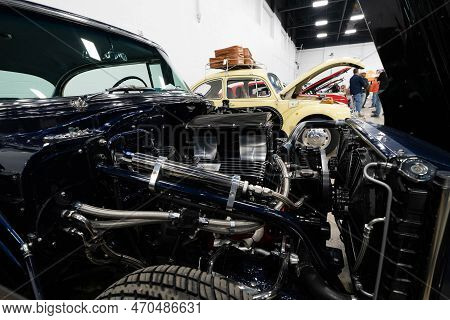Flint, Michigan -usa- February 10, 2023:  8Th Annual Chrome And Ice Winter Indoor Autoshow At The Do
