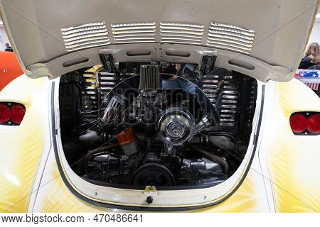 Flint, Michigan -usa- February 10, 2023:  8Th Annual Chrome And Ice Winter Indoor Autoshow At The Do