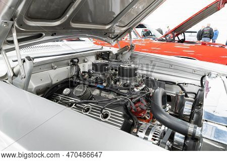 Flint, Michigan -usa- February 10, 2023:  8Th Annual Chrome And Ice Winter Indoor Autoshow At The Do