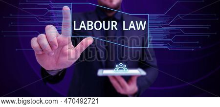 Writing Displaying Text Labour Law. Concept Meaning Rules Implemented By The State Between Employers