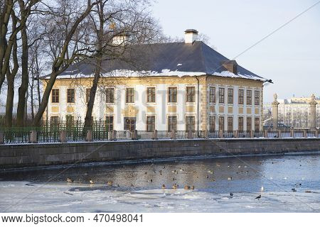 Saint Petersburg, Russia - February 09, 2023: Summer Palace Of Peter The Great (1710-1714) In The Su