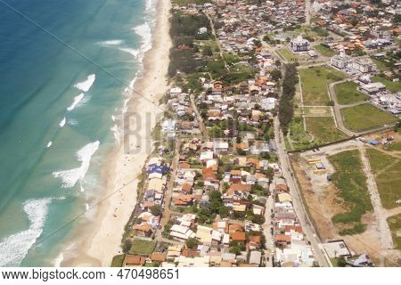 Florianopolis, Brazil - January 20, 2023 : View Of Florianopolis From An Airplane
