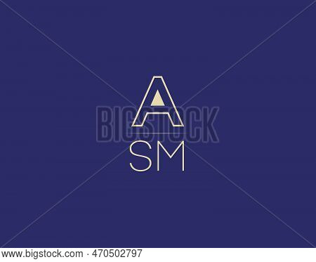 Asm Letter Logo Design Modern Minimalist Vector Images