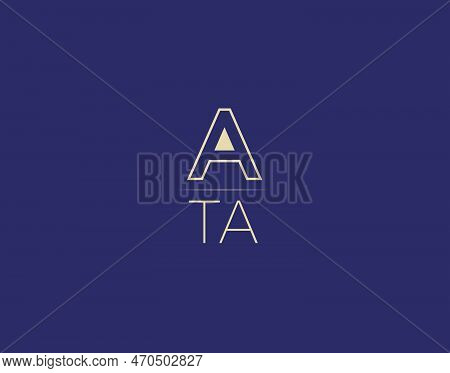 Ata Letter Logo Design Modern Minimalist Vector Images