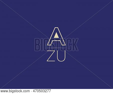Azu Letter Logo Design Modern Minimalist Vector Images