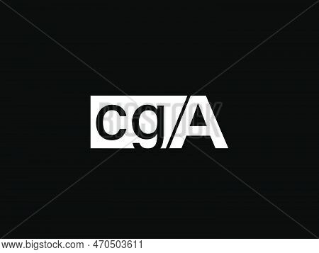 Cga Logo And Graphics Design Vector Art, Icons Isolated On Black Background