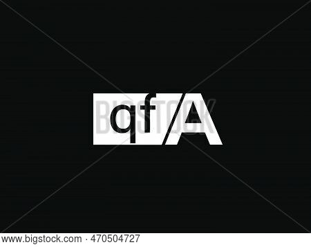 Qfa Logo And Graphics Design Vector Art, Icons Isolated On Black Background