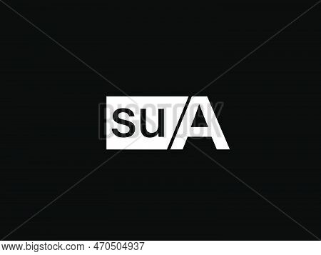 Sua Logo And Graphics Design Vector Art, Icons Isolated On Black Background