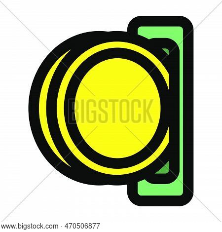 Insert Coin Icon Line Isolated On White Background. Black Flat Thin Icon On Modern Outline Style. Li