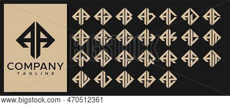 Luxury Square Letter A Logo Design Template. Modern Line Aa A Letter Logo Vector