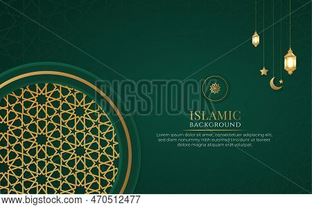 Modern Islamic Arabic Abstract Background Design Vector Template.