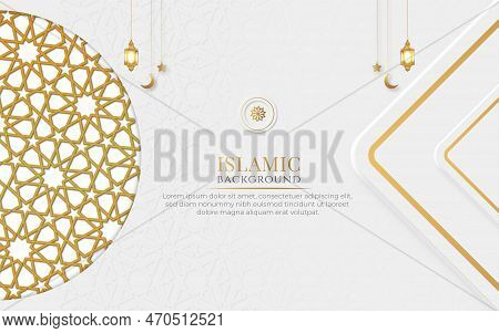 Modern Islamic Arabic Abstract Background Design Vector Template.