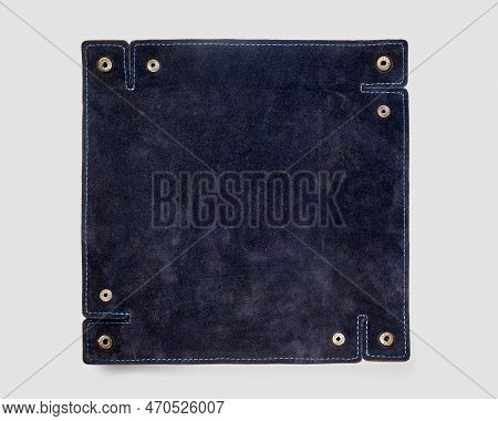 Unfolded Black Suede Leather Tray With Debossed Tree Of Life