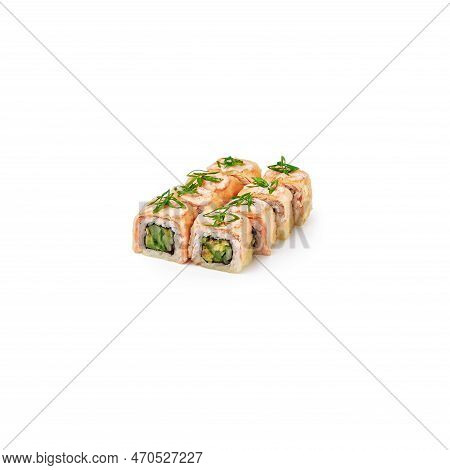 Otama Tempur Roll Set Of 8 On White Background Isolated