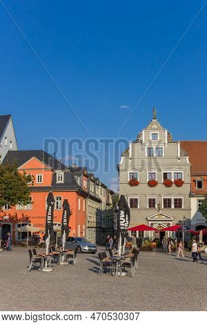 Weimar, Germany - September 22, 2020: Restaurants At The Herderplatz Square In Weimar, Germany