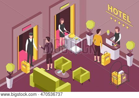 Hotel Interior Reception Counter Sitting Area For Guests Lounge Breakfast Delivery Room Service Isom