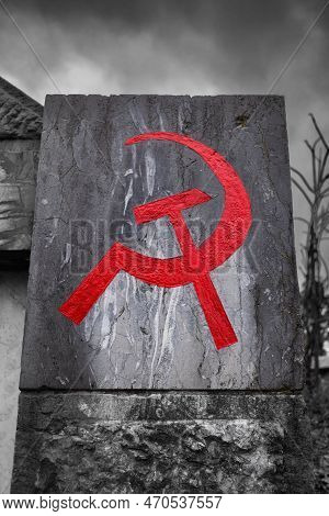 The Red Crossed Hammer And Sickle Is A Symbol Of Communism