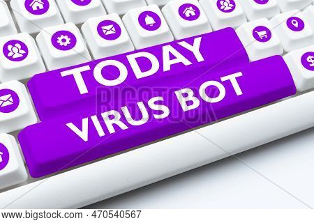 Conceptual Caption Virus Bot. Business Showcase Malicious Self-propagating Malware Designed To Infec