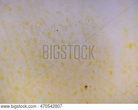 Mold On Bathroom Enamel. Black Dots Of Mold And Yellow Plaque. Requires Cleaning. Before Using Clean