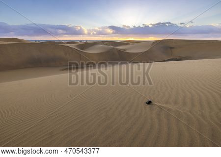 Golden Hour At Maspalomas Dunes
