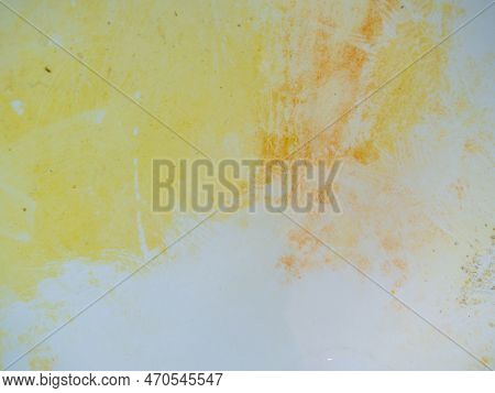 Mold On Bathroom Enamel. Black Dots Of Mold And Yellow Plaque. Requires Cleaning. Before Using Clean