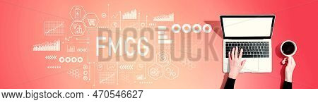 Fmcg - Fast Moving Consumer Goods Theme With Person Using A Laptop Computer